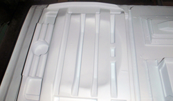 thermoformed plastic formed refrigerator liner